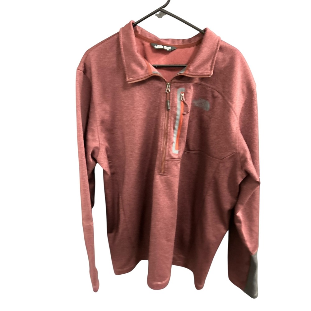 The North Face Mens XXL Pullover 1/4 Zip Long‎ Sleeve Burgundy Active Top